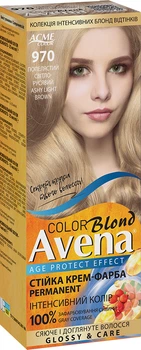 Стойкая крем-краска для волос Avena Color Blond 970 Пепельный светло-русый 133 мл (4823115507143)