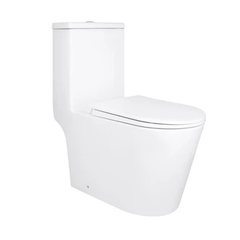 Унитаз-моноблок напольный Qtap Kolibri Ultra Quiet безободковый с сиденьем Soft-close WHITE QT10226380W