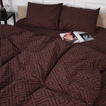 Комплект постельного белья MirSon Бязь 17-0624 Geometry Brown 143 x 210 см (2200008204426)
