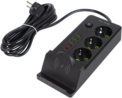 Подовжувач мережевий Blow PS-350U 3-розетковий 4 x USB+USB-PD 3 м Чорний (5900804147206)