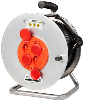 Подовжувач мережевий Blow PR-61 4-розетковий з заземленням 50 м металевий барабан (5900804141693)