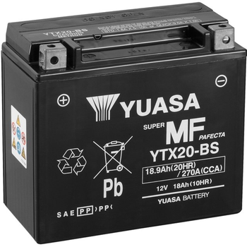 Мото аккумулятор Yuasa 12V 18.9Ah MF VRLA Battery YTX20-BS (сухозаряжений) (YTX20-BS)