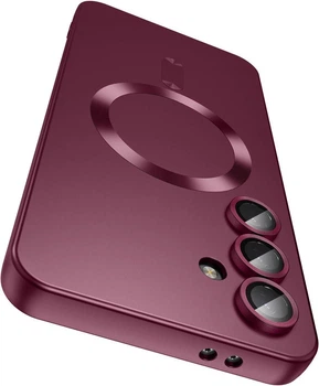 Чохол силіконовий з магнітом протиударний Case with MagSafe для Samsung Galaxy S25 FE (Samsung S25FE) wine red