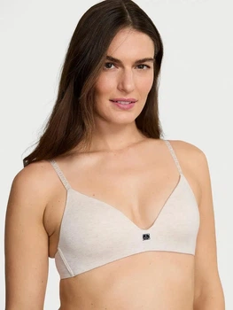 Бюстгальтер без косточек бесшовный хлопковый Victoria's Secret 27014574 70C Бежевый (7511439126949)