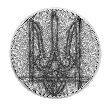 Картина нитками ArtLover Герб Украины Тризуб string art 45 см