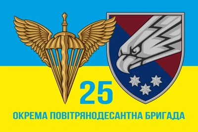 Флаг 25 Отдельная Воздушно-десантная бригада ДШВ 600х900 мм желто-голубой