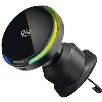 Автодержатель с Беспроводной Зарядкой Proove Spark Qi2.2 25W black (WHSQ25002001)