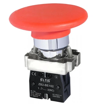 Кнопка "грибок" "Стоп" XB2-BR42 d=60мм червона Eltis
