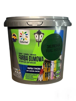 Фарба гумова для дахів Colorina 1,2 кг (RAL 6005 зелена)