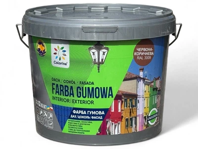 Резиновая краска для крыш Colorina 12 кг RAL 3009 красно-коричневая