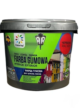Гумова фарба для дахів Colorina 3,6 кг (RAL 3020 червона)