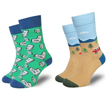 Набор мужских носков высоких хлопковых VividSocks Клавиша/Пейзаж 40-45 2 пары (4820216200015)