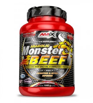Протеїн Amix Anabolic Monster BEEF 90% Protein 1000 г., Полуниця-банан