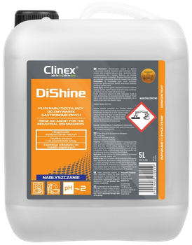 Płyn do zmywarek Clinex Dishine nabłyszczający do naczyń i szkła 5 l (5907513270119)