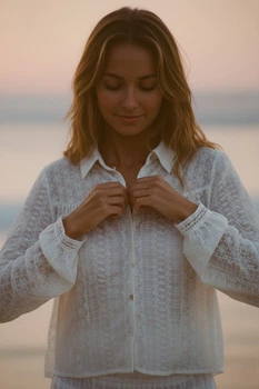 Сорочка з ажурною перфорацією Zara 4387/042 S Біла (04387042250S)