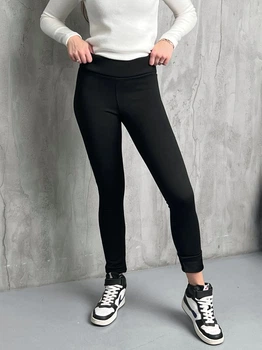 Утепленные лосины на меху 4XL черные (105)