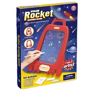 Доска для рисования Ju-D 1237 Rocket Drawing Board, прозрачный экран, маркеры, шаблоны, краного цвета