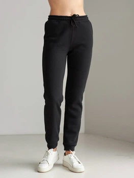 Спортивные брюки из трехнитки на флисе 4XL черные (126)