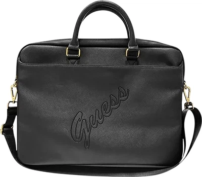 Сумка для ноутбука Guess Saffiano Script 16" Black (3666339005313)