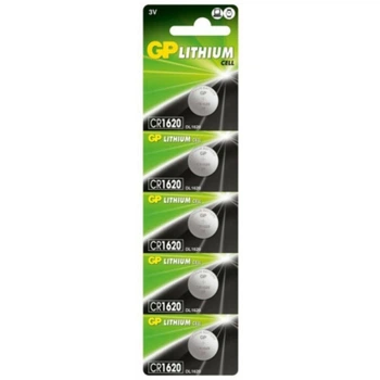 Батарейка таблетка GP CR1620 Lithium 3V 70mAh 5 шт (6A3C14066DDB)