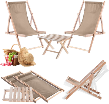 Stolik kawowy + 2 leżanki Kadax Anjouin K12319