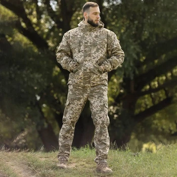 Зимовий Костюм Горка ріп-стоп Куртка на синтепоні та Штани 4XL піксель