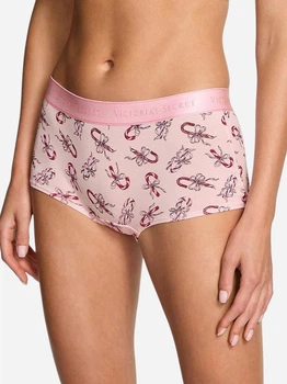Трусики шорты женские хлопковые Victoria's Secret Logo Cotton Boyshort 27175954 M Розовые (43652955162810)