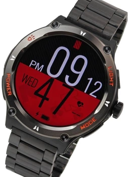 Смарт-часы UWatch Smart Advanture Steel Black с компасом, 2 ремешка