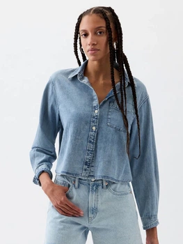 Сорочка джинсова оверсайз жіноча GAP 501637772 XL Синя (1159848855)