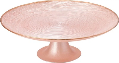 Patera na tort Home & Styling Collection na nóżce szklana różowa 28 cm (8721037510615)