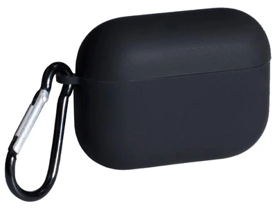Силиконовый чехол Nik с карабином и микрофиброй для AirPods Pro 3 / black