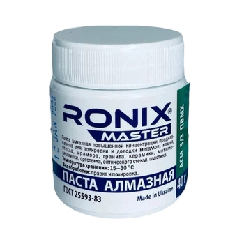 Алмазная паста для камня и стекла АСМ зерно 5/3 ПВМХ 40г зелёная RONIX master