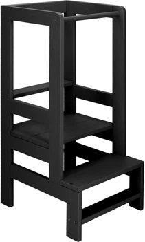 Podest kuchenny Springos dla dzieci 3-poziomowy 90 cm Czarny (5907719489407)