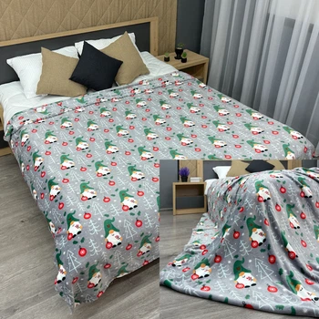 Плед-покрывало Decorator WellSoft 180х220 см с рождественским принтом (87-338)