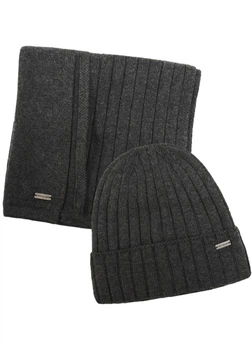 Комплект шапка і шарф чоловічий Tom Tailor графітовий, one size (MG-TT-00183-14)