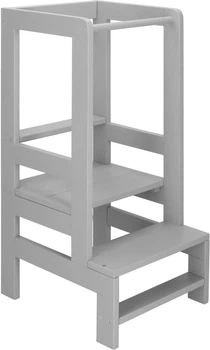 Podest kuchenny Springos dla dzieci 3-poziomowy 90 cm Szary (5907719489421)