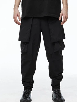 Карго штаны из стрейч нейлона свободного кроя Хидза TUR WEAR Черные S