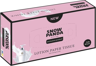 Серветки паперові Сніжна панда Extra Care Lotion з лосьйоном 90 листів 3 шари (4820183973795)