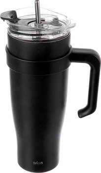 Kubek termiczny Orion z uchwytem stalowy Czarny 1.2 l (8592381223557)