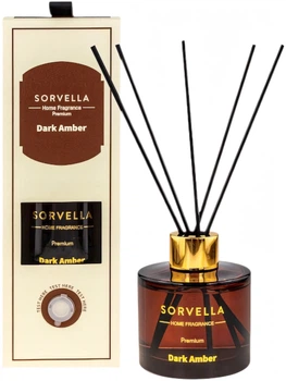 Аромодифузор Sorvella Dark Amber з паличками 120 мл (5905489911081)