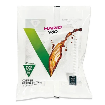 Фільтри паперові для пуровера HARIO V60 02 на 1-4 чашки 100 шт білі