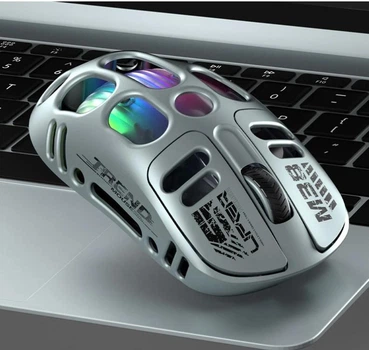 Беспроводная мышка М38 с RGB-подсветкой 2,4G+Bluetooth+USB-кабель Серебро