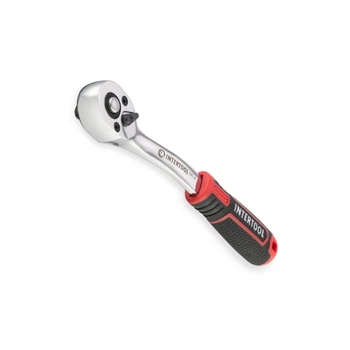 Трещетка с квадратом 1/4", 72 зуба (150 мм) CrV (Intertool Storm) изогнутая ручка INTERTOOL