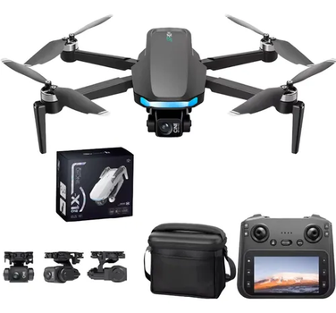 Квадрокоптер S-X1 Max с GPS и 4K камерой, пульт с экраном, EIS, 5G Wi-Fi, до 3 км