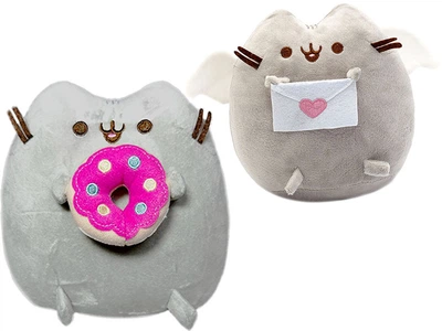 Набор мягких игрушек 2Life Pusheen cat с пончиком 18х15см и кот с письмом 12х15см Серый v-13426