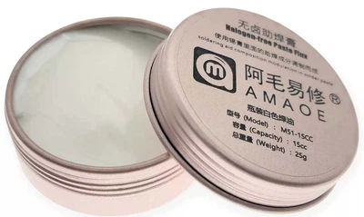 Флюс паста для пайки Amaoe M51-15CC / без содержания галогенов / 15 мл