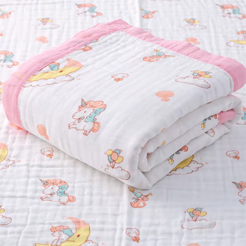 Плед муслиновый 110х110 см Mommy Bag Единорожка на Луне
