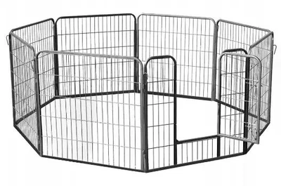 Манеж‑клітка MALATEC для собак, кролів та цуценят 8 секцій, 80 × 80 см, чорний