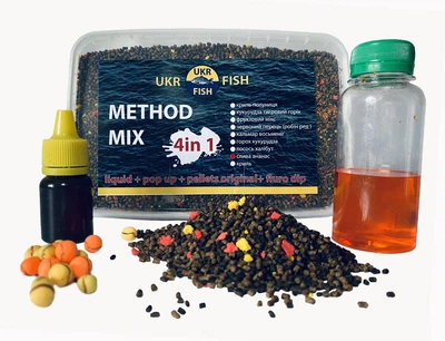 Прикорм для риби Метод МІКС "Слива ананас" 4 в 1 на фідер та флет-метод UKR FISH підгодовування на коропа