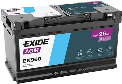 Автомобільний акумулятор Exide AGM 6СТ-95 (EK950) 95 А·год (-/+) Euro 850 А (EK950)